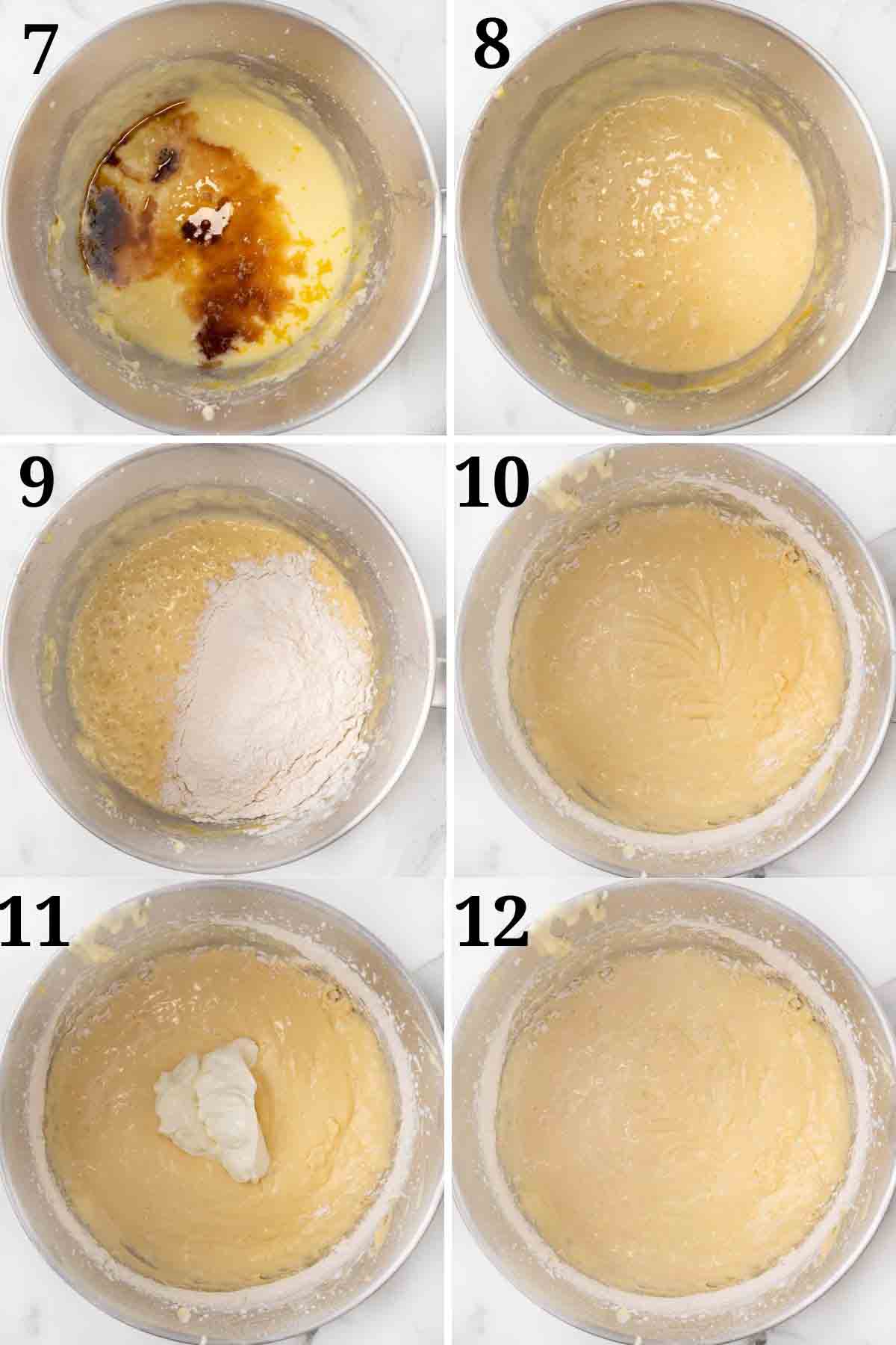 Collage showing next steps in recipe.