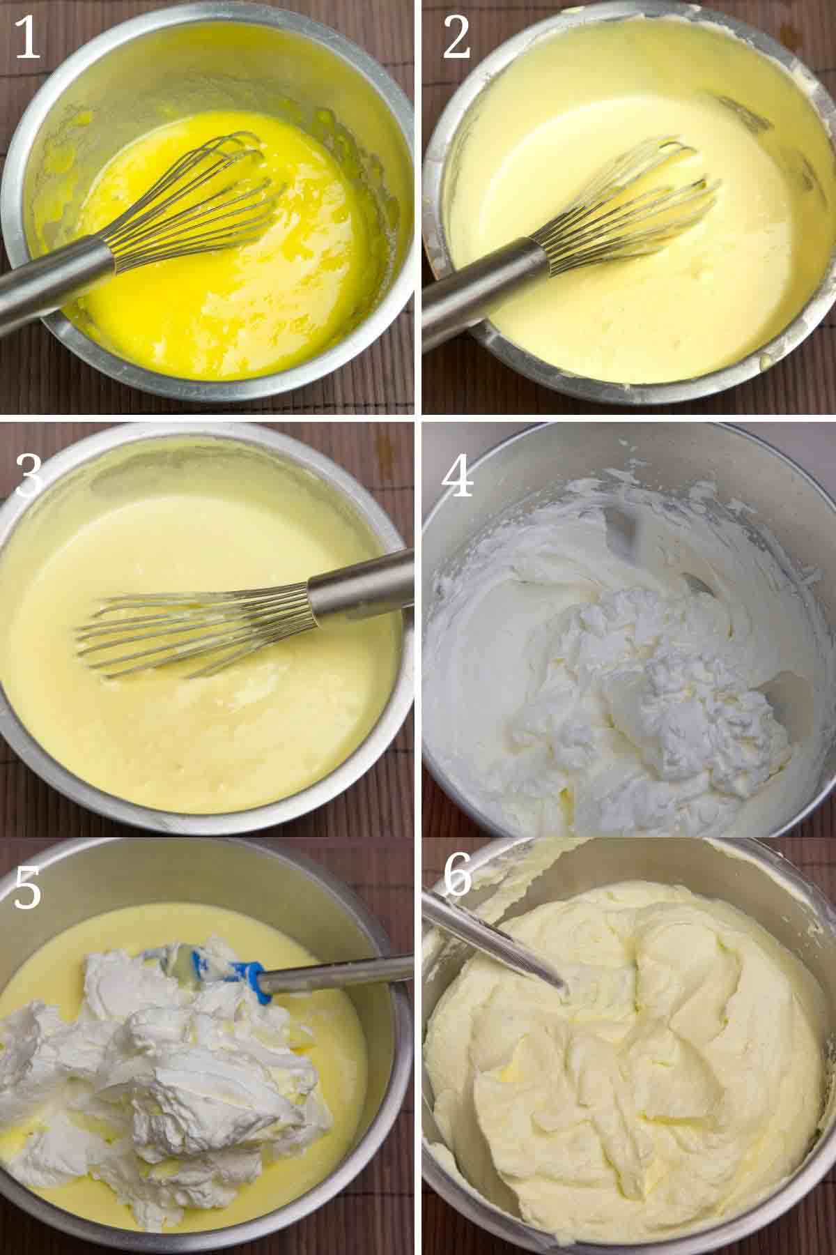 Collage of steps showing how to make filling.