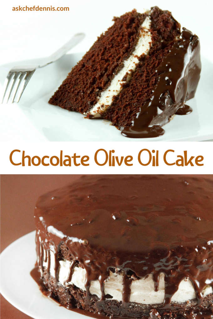Pinterest image for chocolate olive oil cake