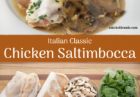 pinterest image for chicken saltimbocca