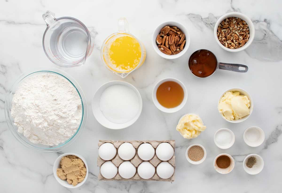 ingredients to make caramel pecan buns