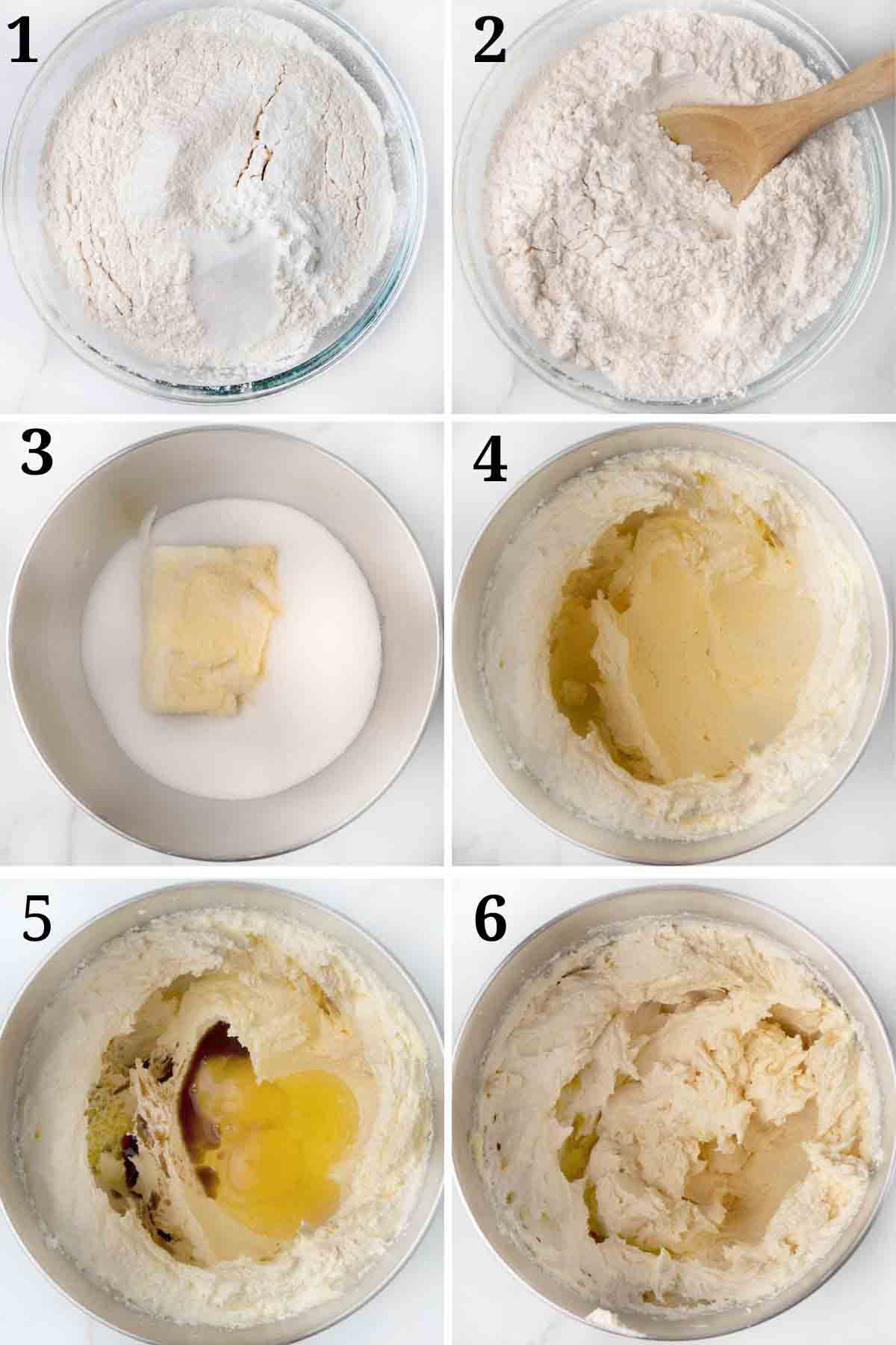 collage of steps to make the cookie dough
