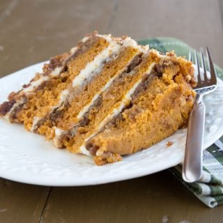 pumpkin crunch cake with cream cheese frosting