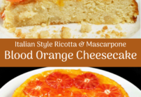 pinterest image for ricotta-mascarpone cheesecake