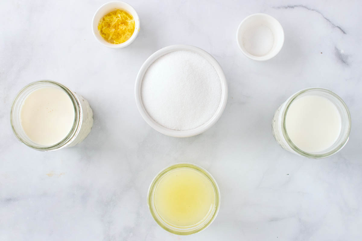 ingredients needed to make lemon gelato
