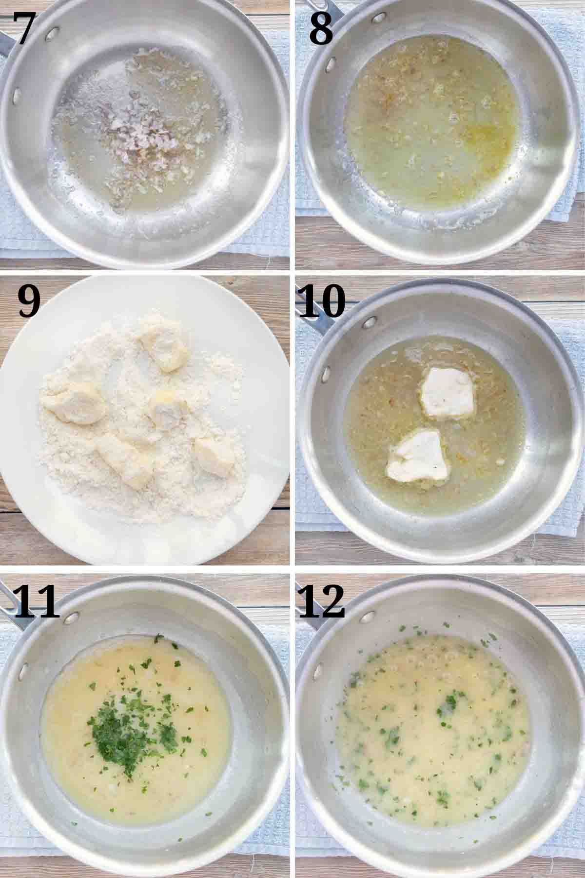 collage showing how to make lemon butter sauce.