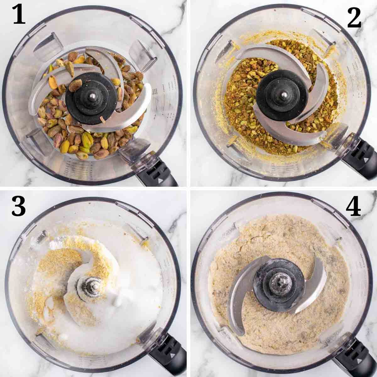 four images showing how to start making the cookies