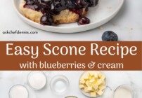Easy Scones Recipe with Blueberries & Cream