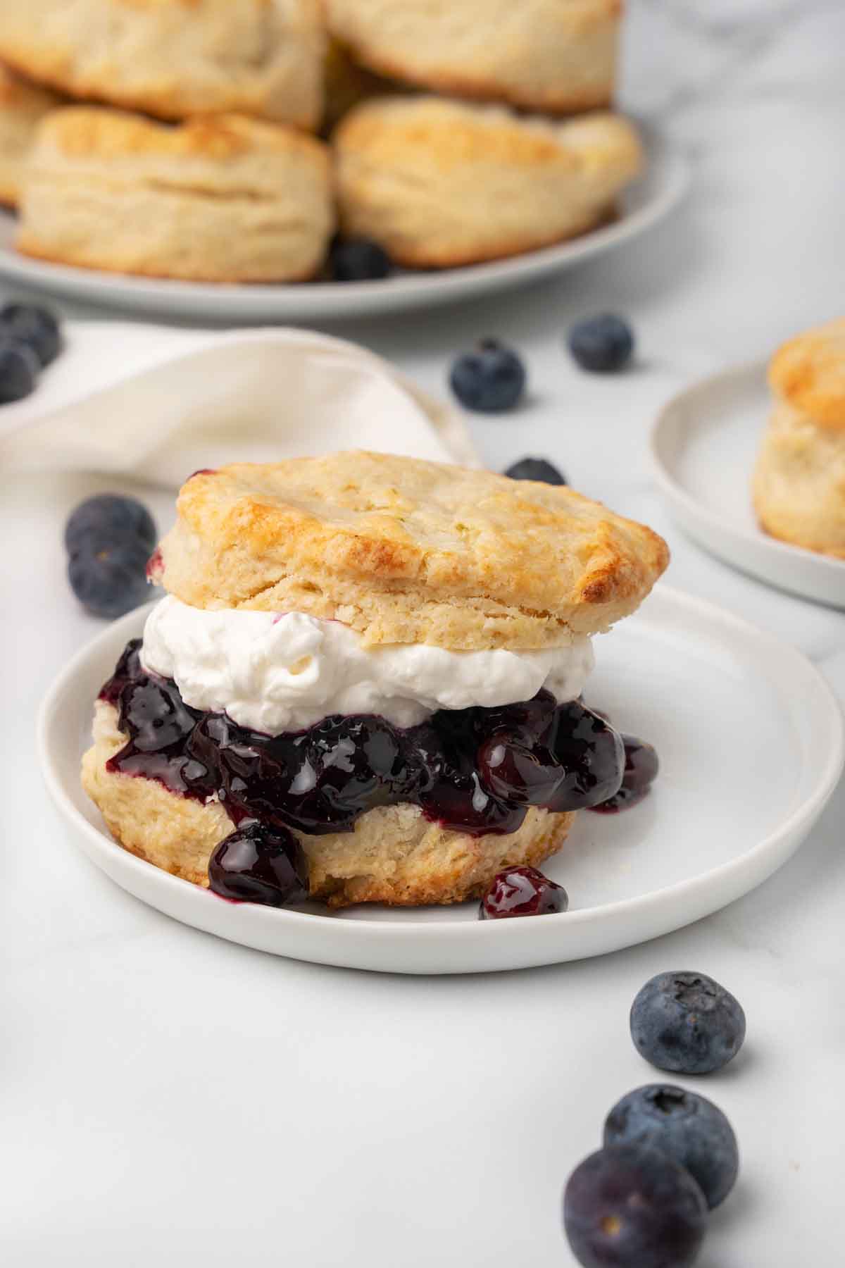 Easy Scones Recipe with Blueberries & Cream