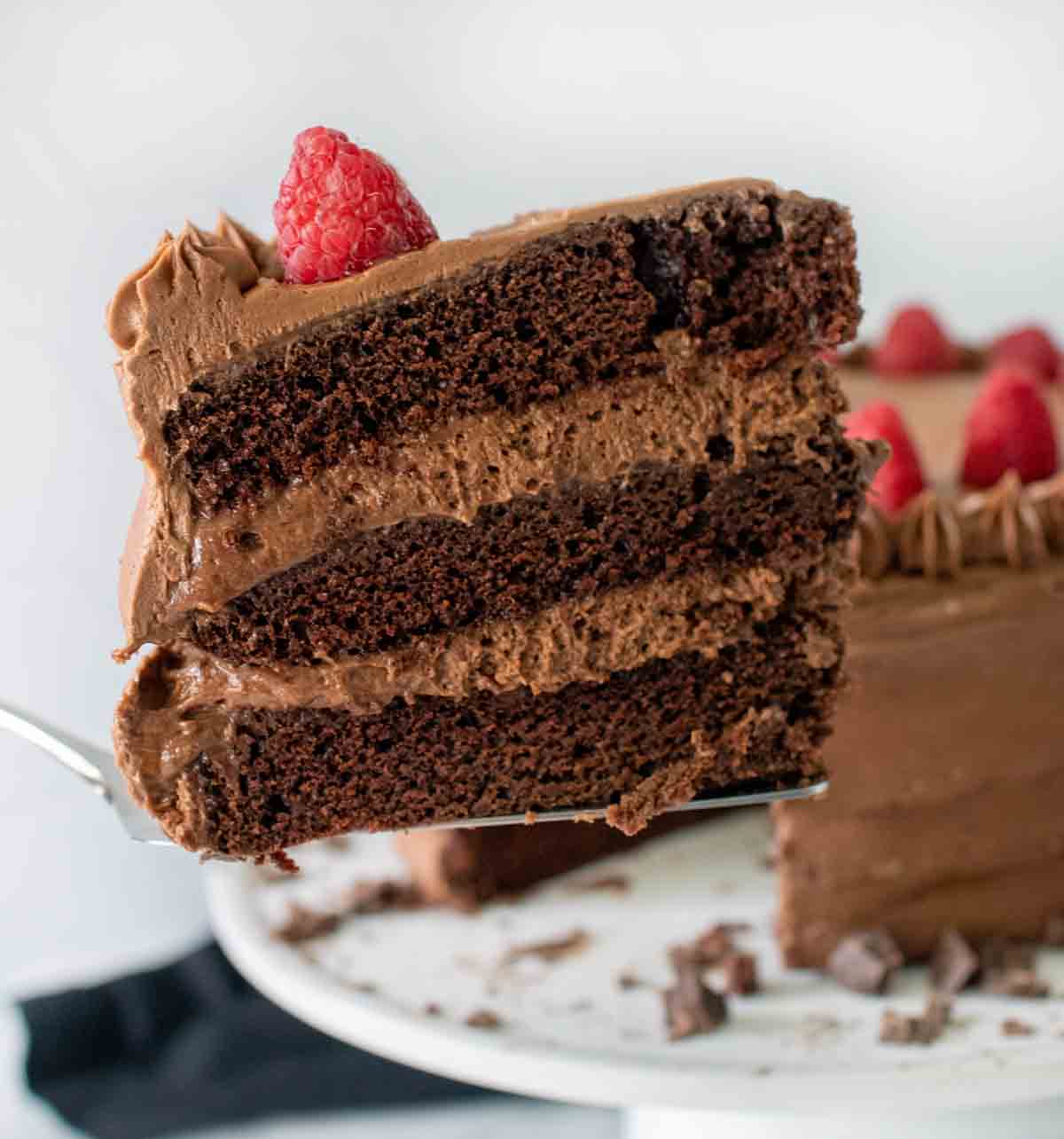 Chocolate Mousse Cake with Chocolate Mousse Mascarpone Frosting