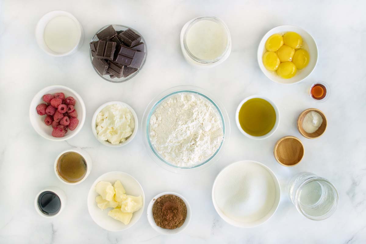 overhead view of ingredients to make recipe