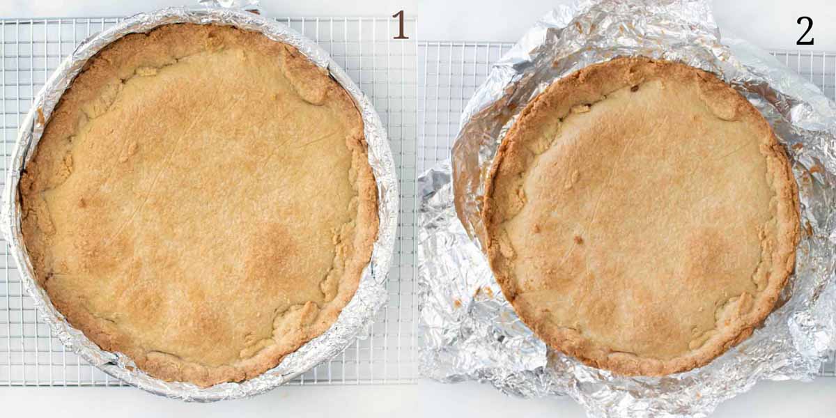 2 images of baked torta
