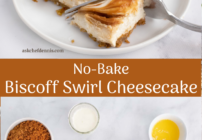 Pinterest image for Biscoff Swirl cheesecake