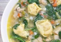 Pinterest image for chicken tortellini soup
