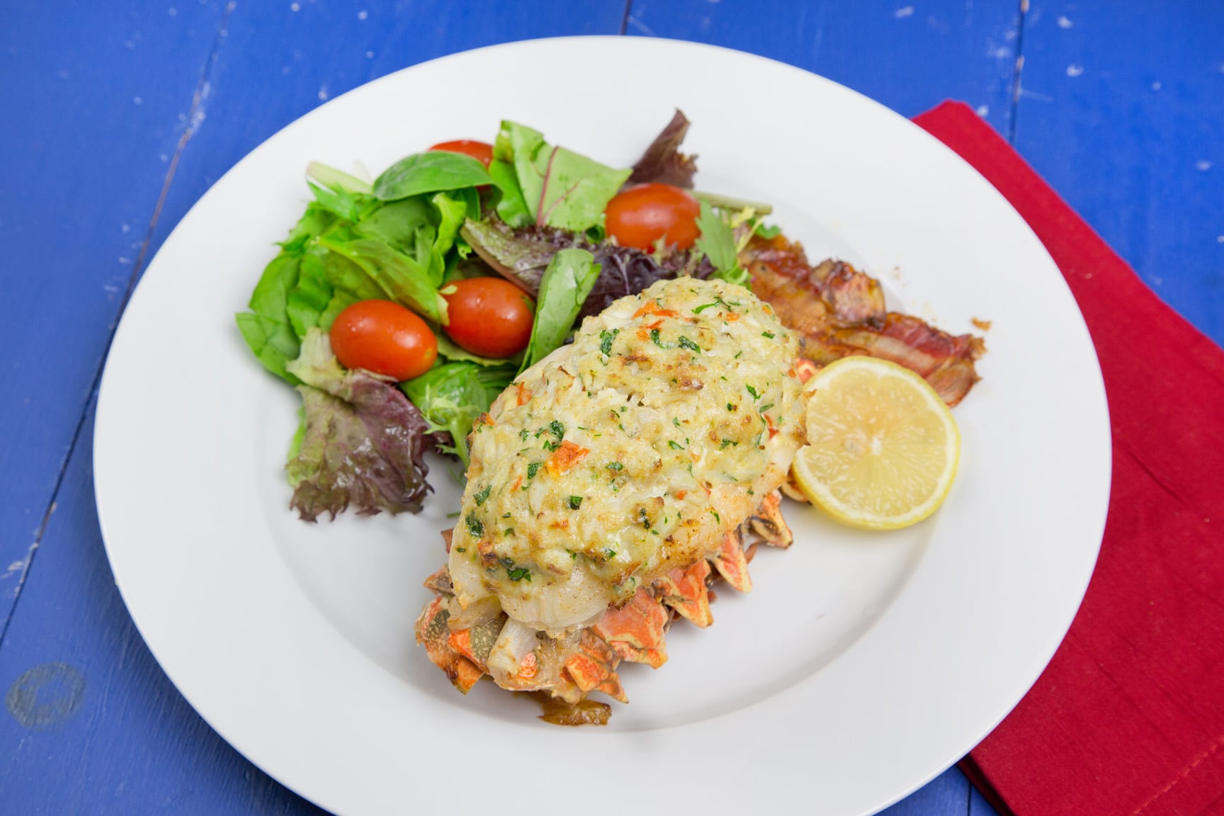 Lobster stuffed with crab Imperial.