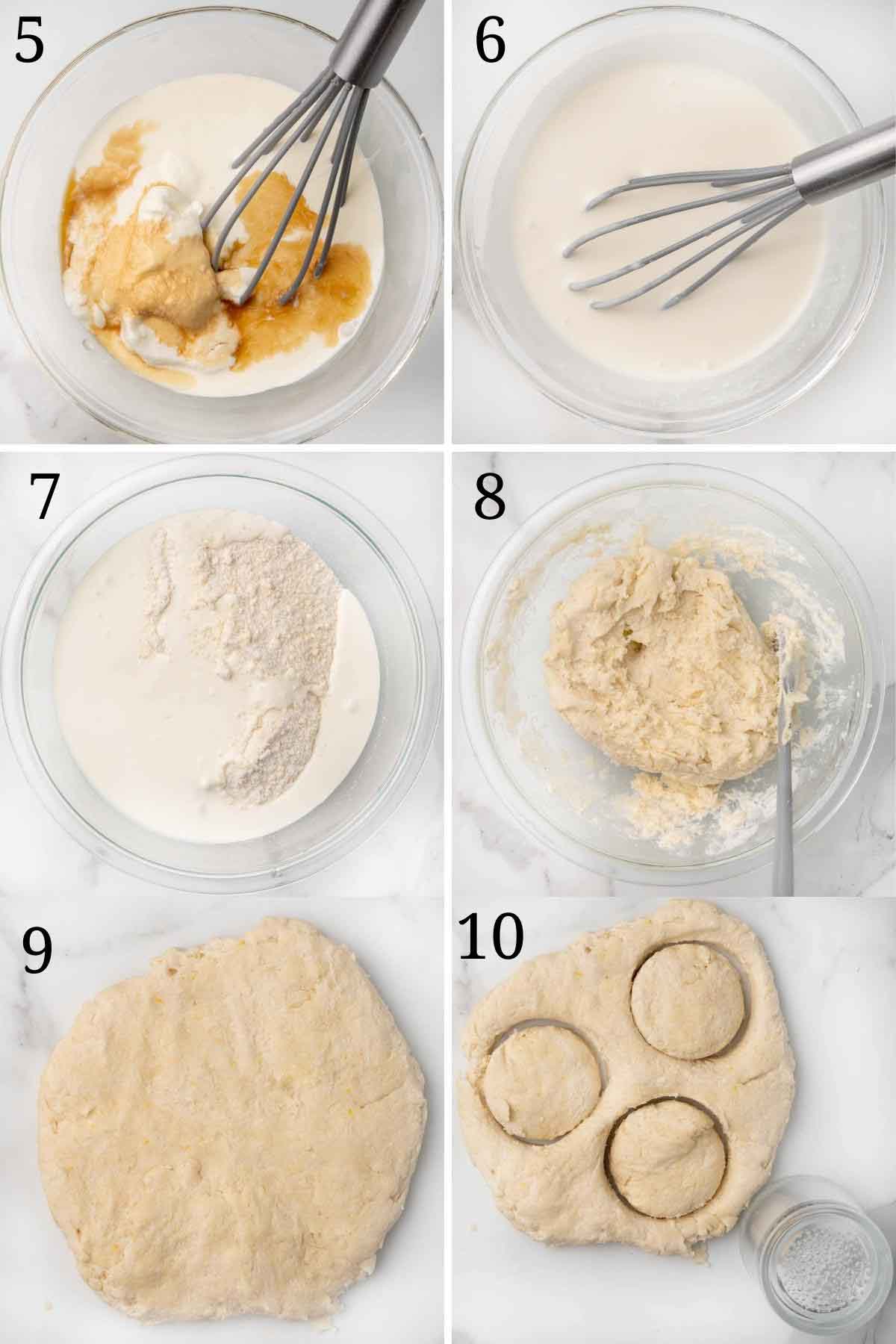 six images showing how to continue making the shortcakes