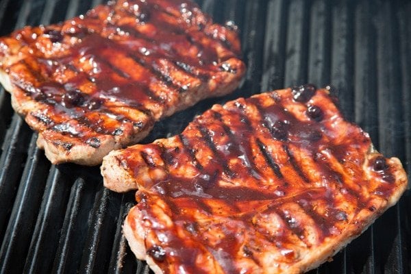 Blueberry Bourbon Barbecue Pork Steaks, Blueberry Lemon Fruit Spread