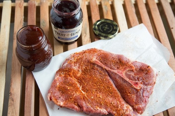 Blueberry Bourbon Barbecue Pork Steaks, Blueberry Lemon Fruit Spread