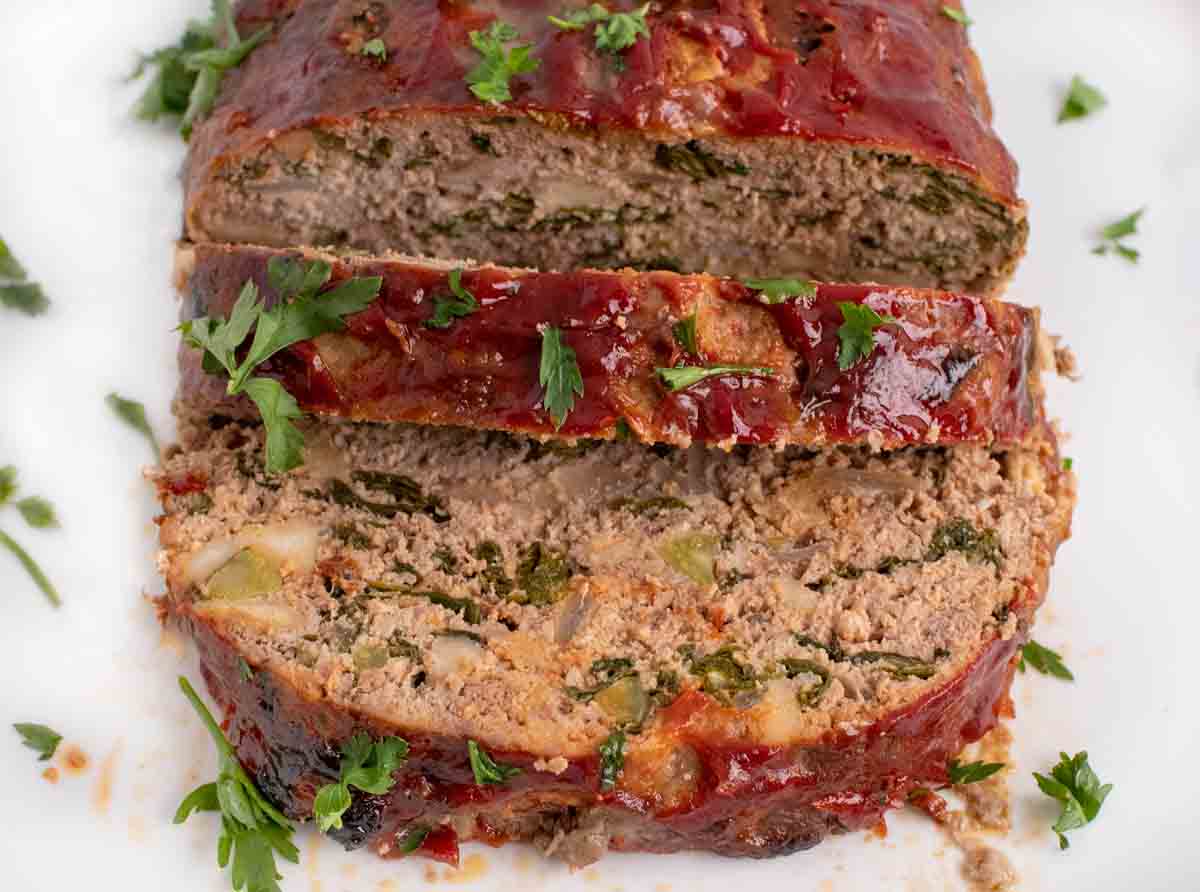 Spicy Meatloaf with Collard Greens