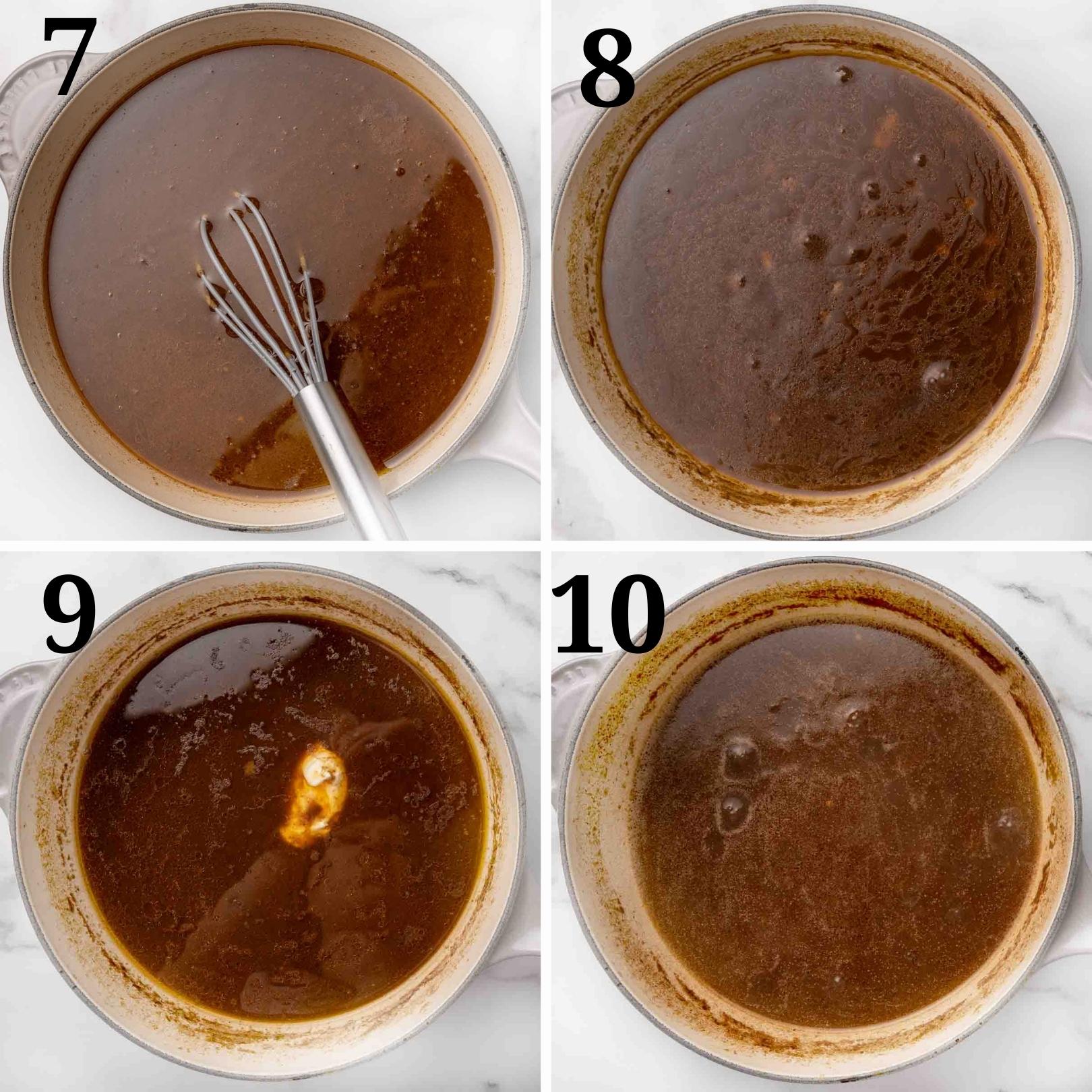 four images showing how to make gravy