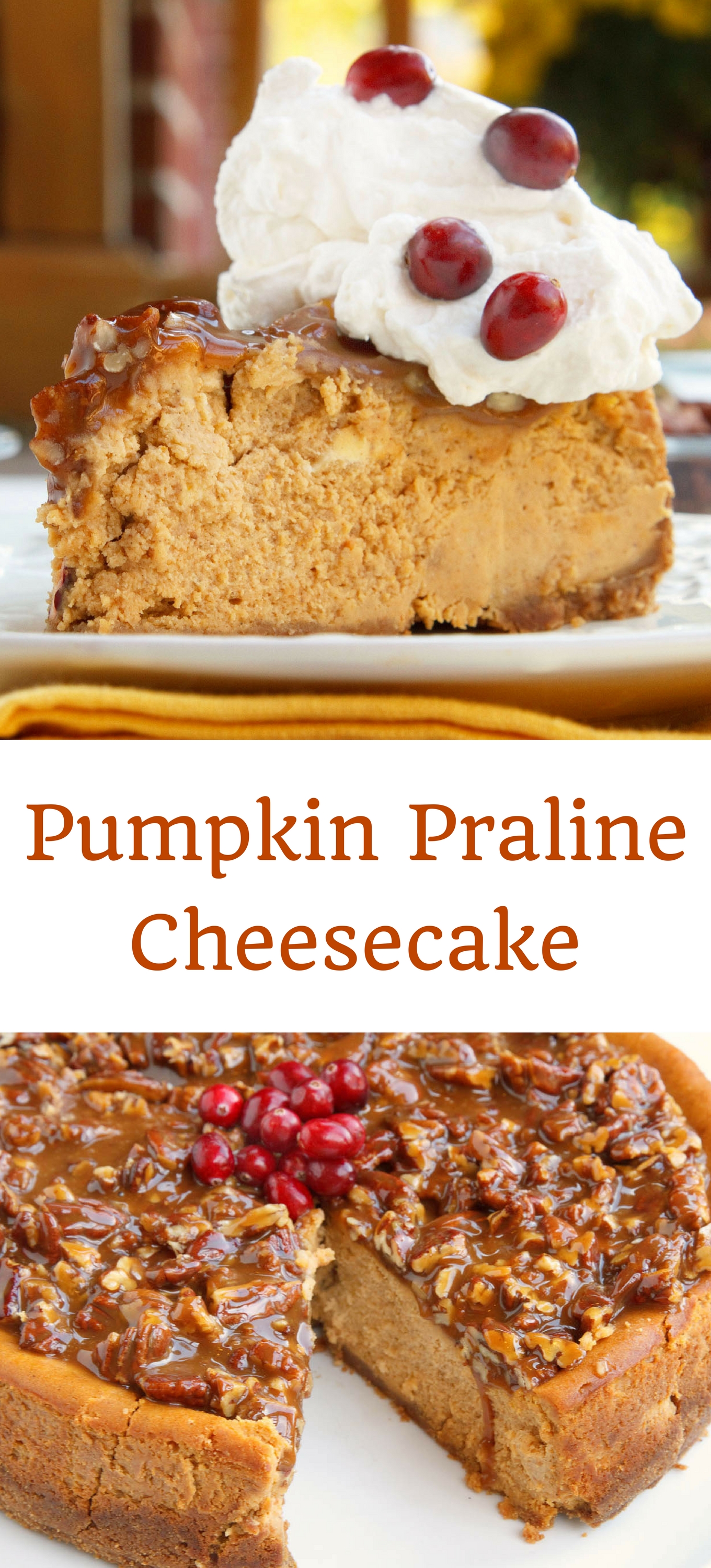 Pumpkin Praline Cheesecake Recipe for your Fall and Holiday Table