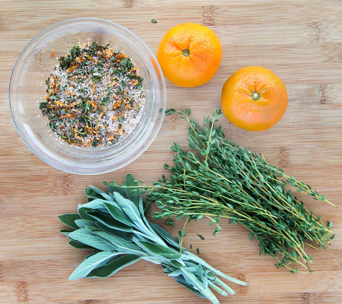 dry brine mixed together with ingredients on a cutting board