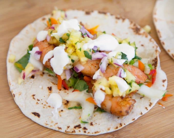 How to make Grilled Shrimp Street Tacos with a Lime Creama