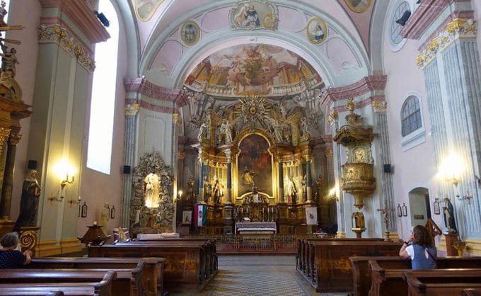 view of a church alter in Budapest