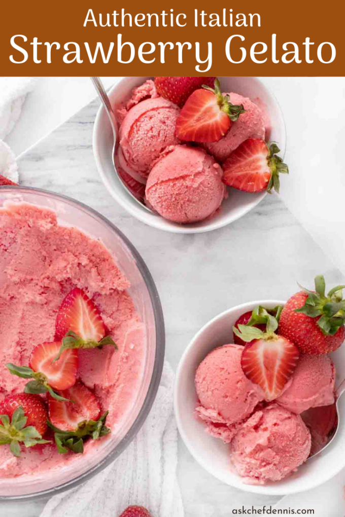 pinterest image for strawberry gelato