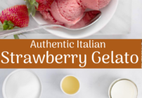 pinterest image for strawberry gelato