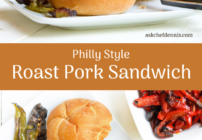 pinterest image for roast pork sandwich