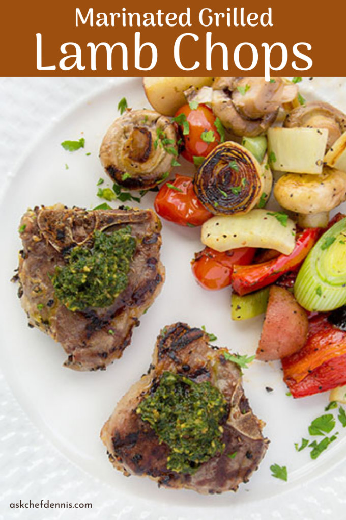 pinterest image for grilled lamb chops