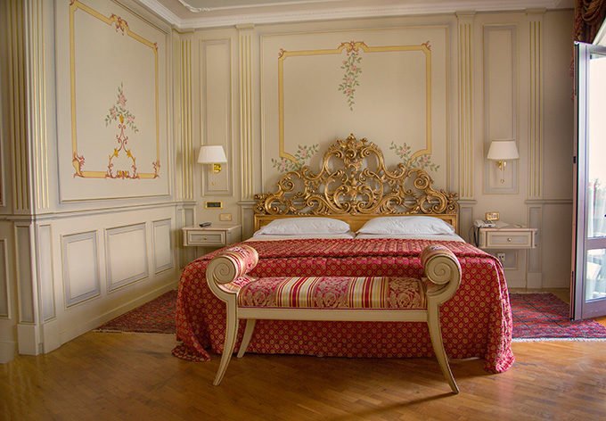 guest room at the Regina Palace hotel in Stresa, Italy