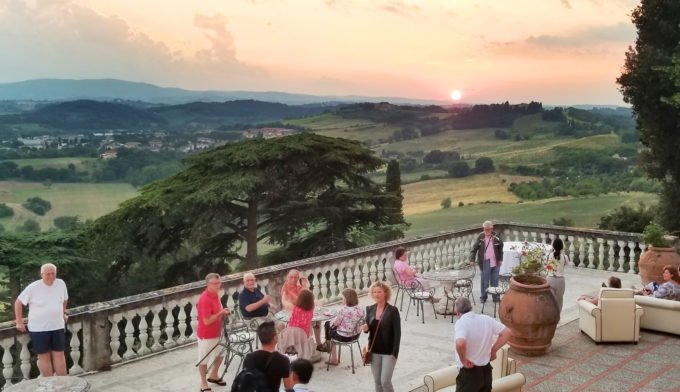 sunset in Tuscany from the Villa Lecchi 