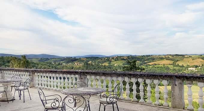 view of the Tuscan landscape from the Villa Lecchi
