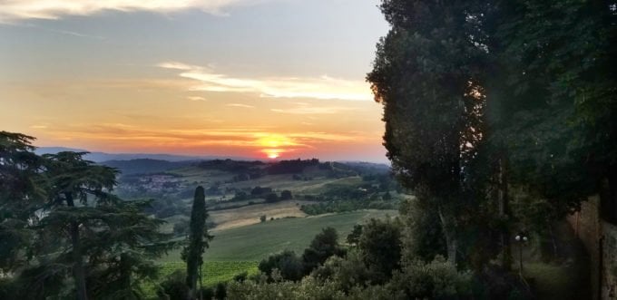 sunset in Tuscany from the Villa Lecchi