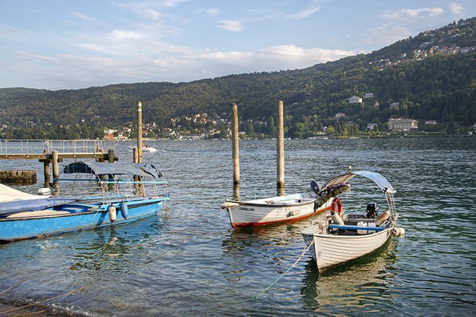boats on lake in Italy