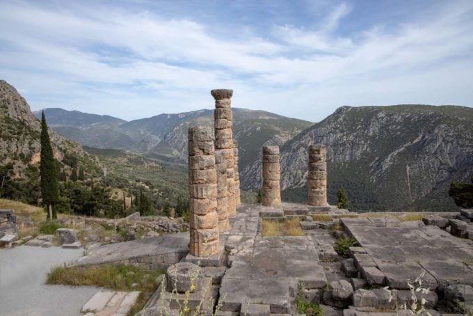 View from the top of Mount Parnassus at Delphi, Greece