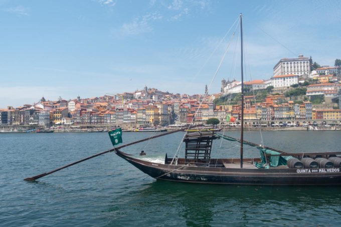 Portuguese boat on the douro river in Porto, Portugal