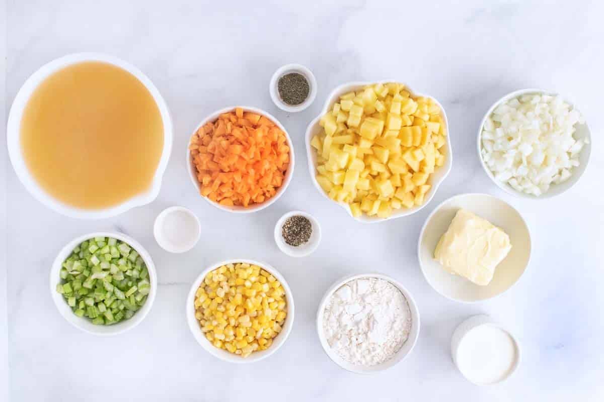 Overhead view of ingredients to make the recipe.
