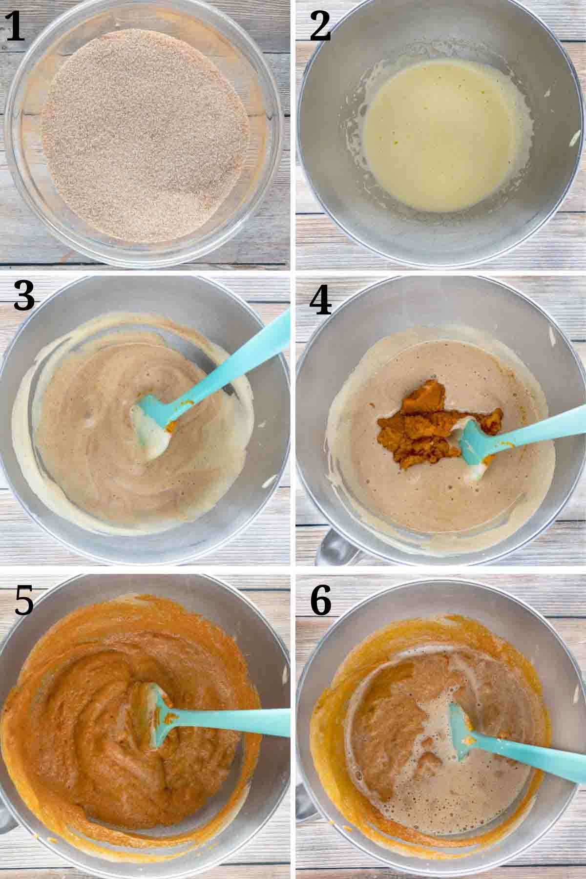 collage showing steps to make filling
