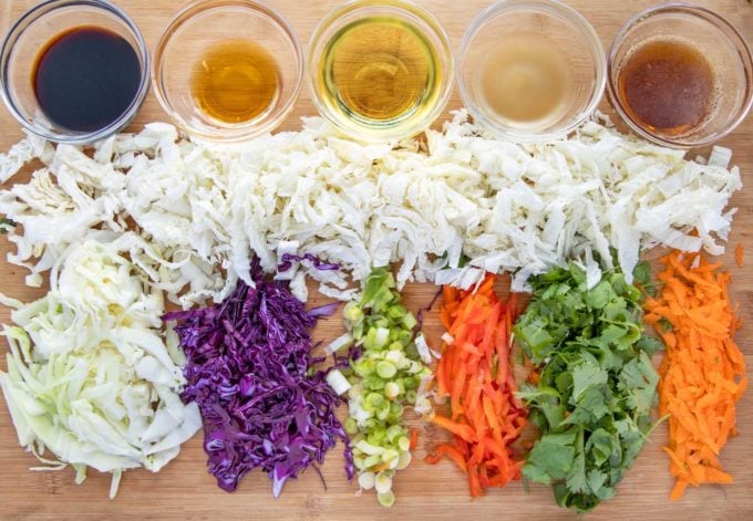 ingredients to make asian slaw