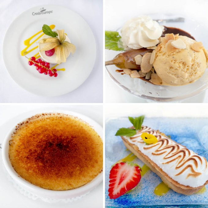 four desserts from our croisieurope cruise