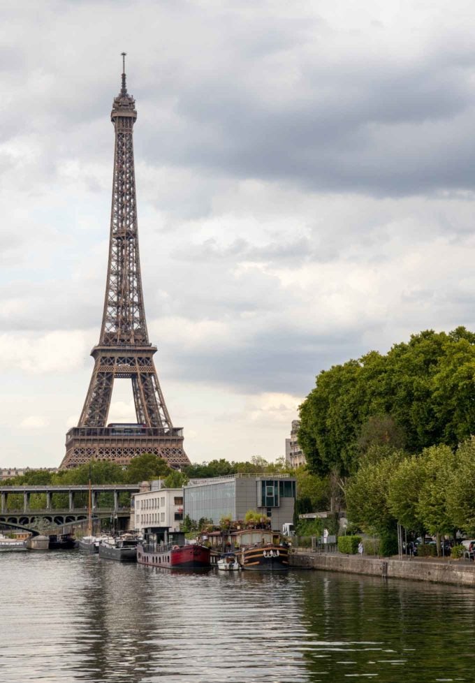 Eiffel Tower from the deck of a river cruise ship