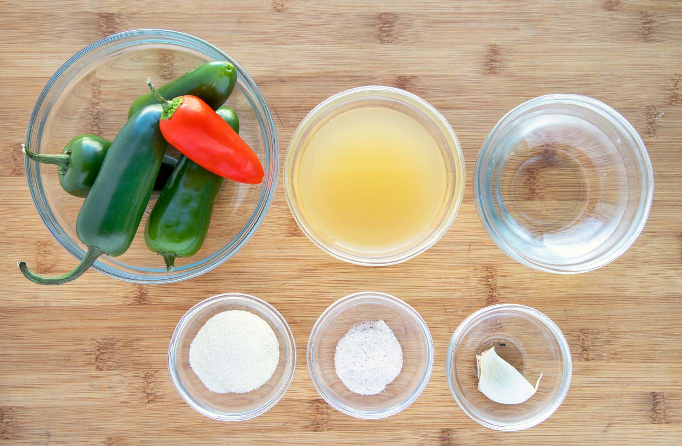 ingredients to make pickled jalapenos