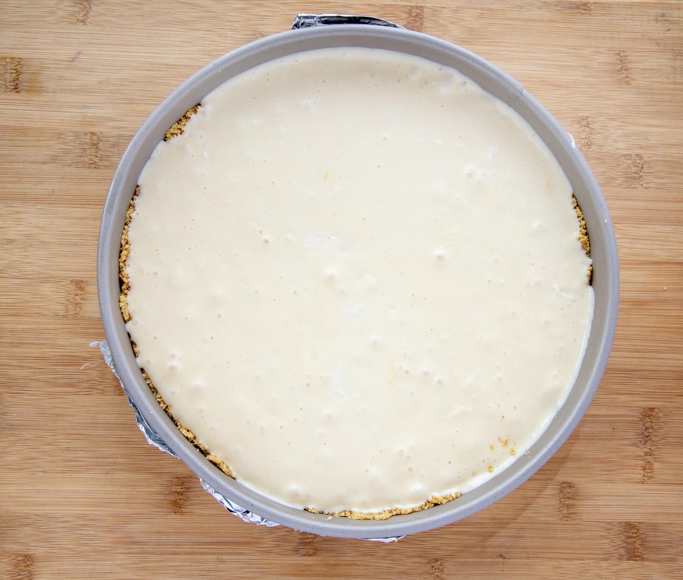 cheesecake batter in springform pan 
