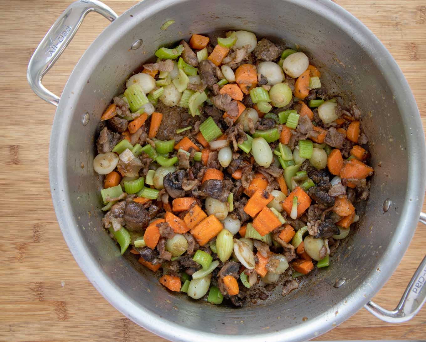 large pot with stew vegetables