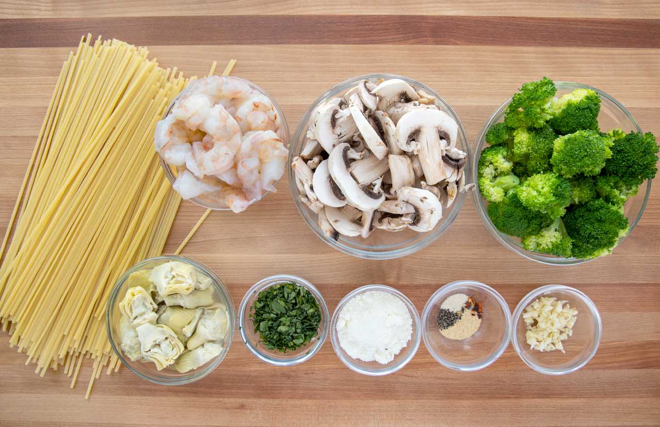 overhead view of ingredients to make recipe