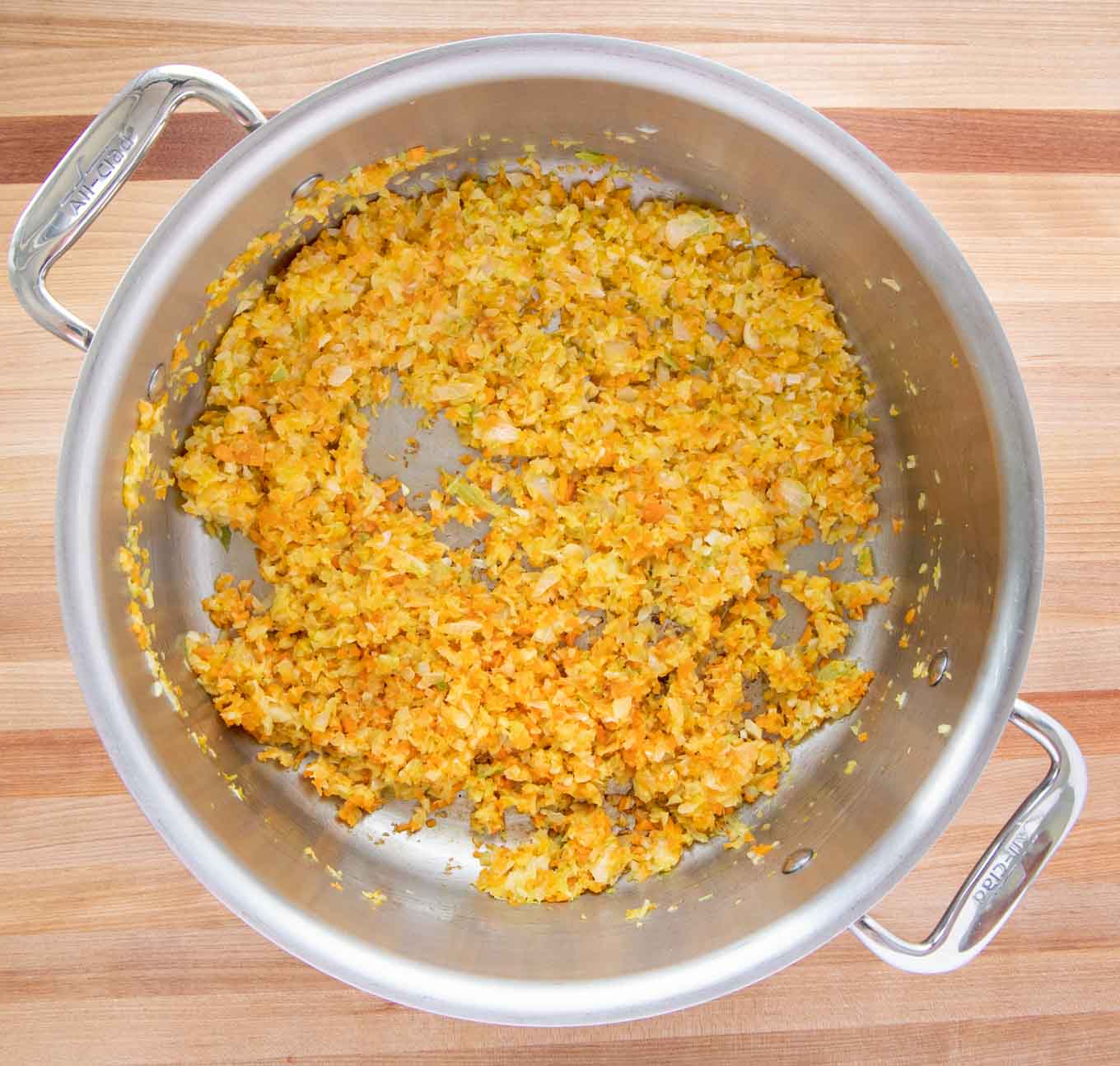 Soffritto in large pot.