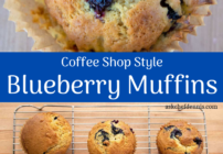 Pinterest image for blueberry muffins